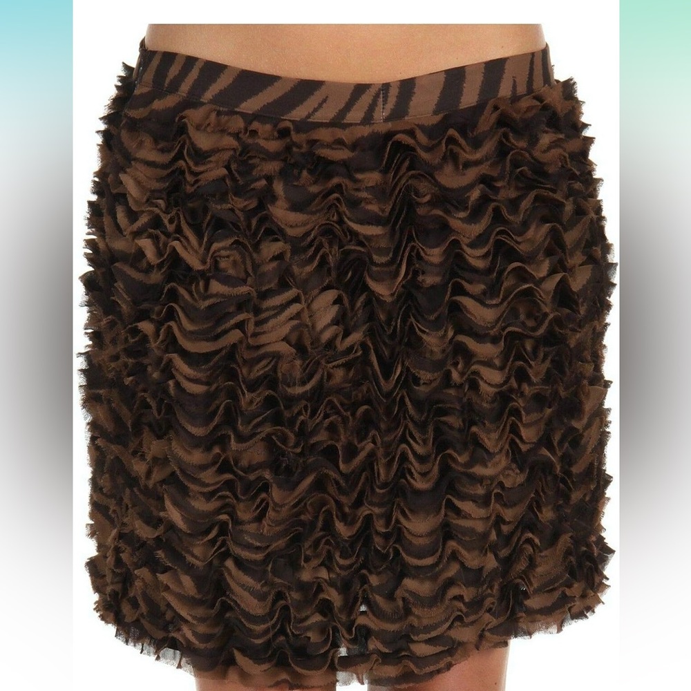 NWT Michael Kors Chocolate Ruffle Skirt Size 6
